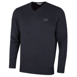 Calvin Klein Golf Mens 2021 V-Neck Tour Durable Comfort Sweater - L, Denim Marl