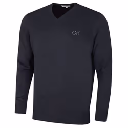 Calvin Klein Golf Mens 2021 V-Neck Tour Durable Comfort Sweater - M, Denim Marl