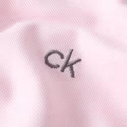Calvin Klein Mens 2025 Campus 3 Button Ribbed Collar Golf Polo Shirt