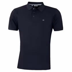 Calvin Klein Mens 2021 Campus 3 Button Light Ribbed Collar Golf Polo Shirt - M, Navy