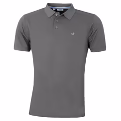 Calvin Klein Mens 2025 Campus 3 Button Ribbed Collar Golf Polo Shirt