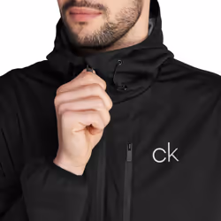 Calvin Klein Mens 2021 Ultron Hooded Lightweight Breathable Stretch Golf Jacket - XL, Black