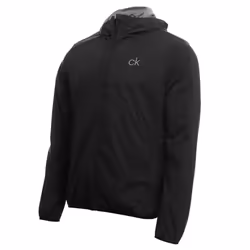 Calvin Klein Mens 2021 Ultron Hooded Lightweight Breathable Stretch Golf Jacket - XL, Black