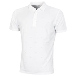 Calvin Klein Mens Monogram Breathable SmartTec UV 30+ Polo Shirt - L, White