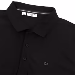 Calvin Klein Mens 2021 Long Sleeve Light Central Golf Polo Shirt - 3XL, Black