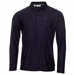 Calvin Klein Mens 2021 Long Sleeve Light Central Golf Polo Shirt - L, Navy