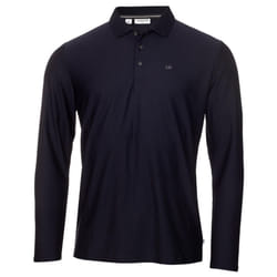 Calvin Klein Mens 2021 Long Sleeve Light Central Golf Polo Shirt - L, Navy