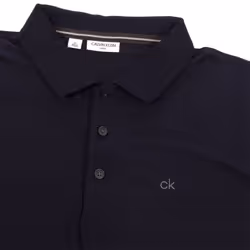 Calvin Klein Mens 2021 Long Sleeve Light Central Golf Polo Shirt - 3XL, Navy