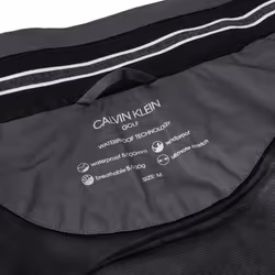 Calvin Klein Mens 2021 Collar Detail Waterproof Stretch Golf Jacket - S, Charcoal/Black