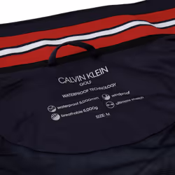 Calvin Klein Mens 2021 Collar Detail Waterproof Stretch Golf Jacket - XL, Navy/Red