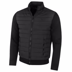 Calvin Klein Mens 2021 Hybrid Quilted Fleece Funnel Neck Jacket - L, Black
