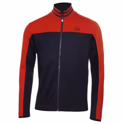 Calvin Klein Mens 2021 Retro Performance Wicking Full Zip Fleece Sweater - XL, Navy/Red