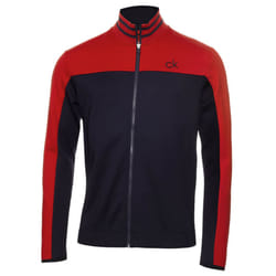 Calvin Klein Mens 2021 Retro Performance Wicking Full Zip Fleece Sweater - XL, Navy/Red