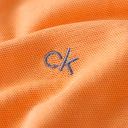 Calvin Klein Mens 2025 Campus 3 Button Ribbed Collar Golf Polo Shirt - XXL, Orange