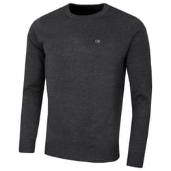 Calvin Klein Mens 2021 Crew Neck Soft Cotton Breathable Sweater - L, Charcoal Marl