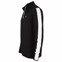 Calvin Klein Mens 2021 Striped Sleeves Newport 1/4 Zip Sweater - M, Black/White