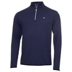Calvin Klein Mens 2021 Striped Sleeves Newport 1/4 Zip Sweater - M, Navy/White