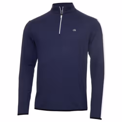 Calvin Klein Mens 2021 Striped Sleeves Newport 1/4 Zip Sweater - 3XL, Navy/White