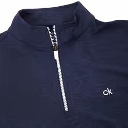 Calvin Klein Mens 2021 Striped Sleeves Newport 1/4 Zip Sweater - 3XL, Navy/White