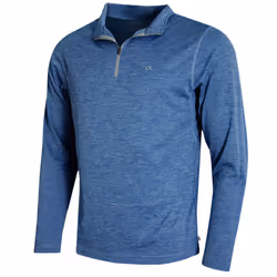 Calvin Klein Golf Mens 2021 CK Harlem 1/4 Zip Sweater - L, Denim Marl