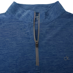 Calvin Klein Golf Mens 2021 CK Harlem 1/4 Zip Sweater - L, Denim Marl