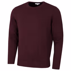 Calvin Klein Mens 2021 Knit Crew Neck Cotton CK Golf Sweater - L, Burgundy