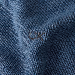 Calvin Klein Mens 2021 Knit Crew Neck Cotton CK Golf Sweater - XL, Denim Marl