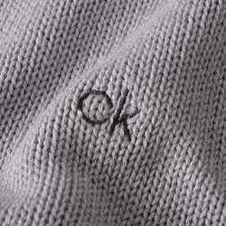 Calvin Klein Mens 2021 Knit Crew Neck Cotton CK Golf Sweater - 2XL, Silver Marl