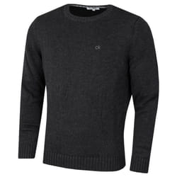 Calvin Klein Mens 2021 Knit Crew Neck Cotton CK Golf Sweater - 3XL, Charcoal Marl