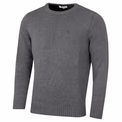 Calvin Klein Mens 2021 Knit Crew Neck Cotton CK Golf Sweater - 3XL, Grey Marl