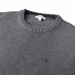 Calvin Klein Mens 2021 Knit Crew Neck Cotton CK Golf Sweater - 3XL, Grey Marl