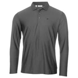 Calvin Klein Mens 2021 Long Sleeve Light Central Golf Polo Shirt - 3XL, Charcoal
