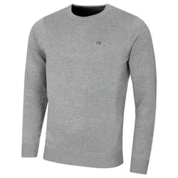 Calvin Klein Mens 2021 Crew Neck Soft Cotton Breathable Sweater - L, Grey Marl