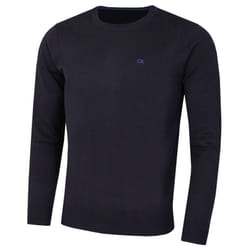 Calvin Klein Mens 2021 Crew Neck Soft Cotton Breathable Sweater - 2XL, Navy