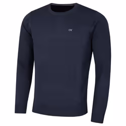Calvin Klein Mens 2021 Crew Neck Soft Cotton Breathable Sweater - L, Navy Marl