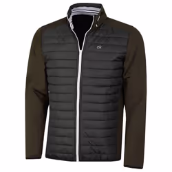 Calvin Klein Mens 2021 CK Hybrid Insulate Lightweight Golf Jacket - L, Khaki/Dark Khaki
