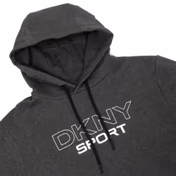 DKNY Mens 2021 South Street Breathable Soft Feel Hoodie Cotton Blend Hoody - S, Charcoal Marl