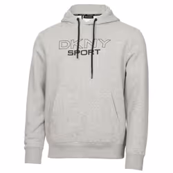 DKNY Mens 2021 South Street Breathable Soft Feel Hoodie Cotton Blend Hoody - S, Silver Marl