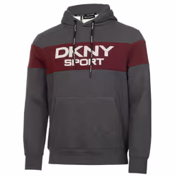 DKNY Mens 2021 South Street Breathable Colour Block Hoodie Soft Hoody - S, Charcoal Marl