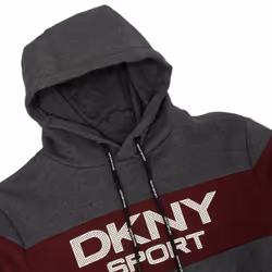 DKNY Mens 2021 South Street Breathable Colour Block Hoodie Soft Hoody - S, Charcoal Marl