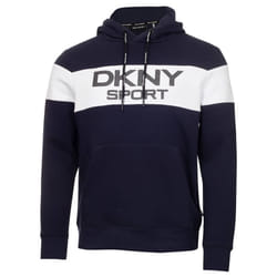 DKNY Mens 2021 South Street Breathable Colour Block Hoodie Soft Hoody - S, Navy
