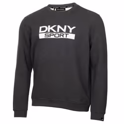 DKNY Mens 2021 South Street Breathable Soft Feel Jersey Crew Neck Sweater - S, Charcoal Marl