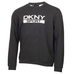 DKNY Mens 2021 South Street Breathable Soft Feel Jersey Crew Neck Sweater - S, Charcoal Marl