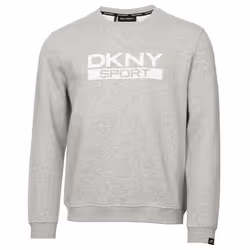 DKNY Mens 2021 South Street Breathable Soft Feel Jersey Crew Neck Sweater - S, Silver Marl