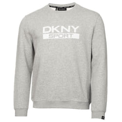 DKNY Mens 2021 South Street Breathable Soft Feel Jersey Crew Neck Sweater - S, Silver Marl