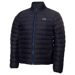 Calvin Klein Mens 2021 Santa Clara Padded Ripstop Golf Jacket - S, Navy/Mid Blue