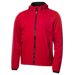 Calvin Klein Mens 2021 Hooded Waterproof Softshell Golf Jacket - S, Red