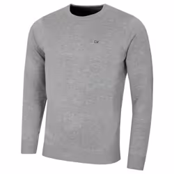 Calvin Klein Mens 2021 Crew Neck Soft Cotton Breathable Sweater - 3XL, Grey Marl