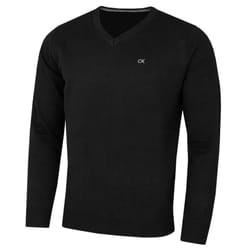 Calvin Klein Mens 2021 V-Neck Soft Cotton Easy Care Sweater - 4XL, Black