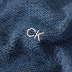 Calvin Klein Mens 2021 V-Neck Soft Cotton Easy Care Sweater - 4XL, Denim Marl
